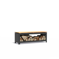 FORNO LOGG zitting RAL9005 - Gecoat staal 3 mm + Garapa