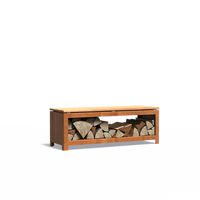 FORNO LOGG zitting - Cortenstaal 3mm + Garapa
