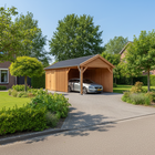 Trendhout Zadeldak Betula – Douglas overkapping met zadeldak 350 cm