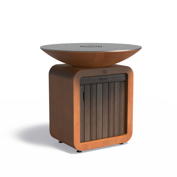 FORNO SEARE HALO PIEZO - Cortenstaal + Staal + Bamboo