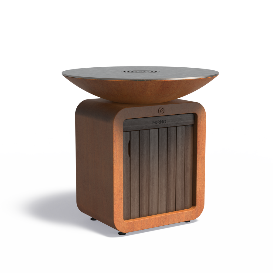 FORNO SEARE HALO PIEZO - Cortenstaal + Staal + Bamboo