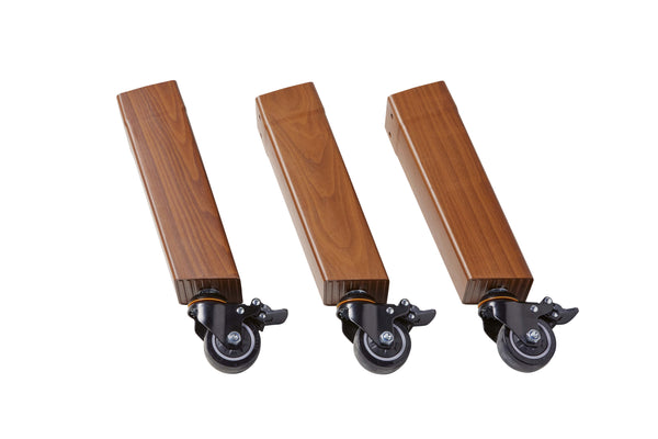 Aluminium hout-look poten incl. wielen