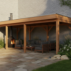 Trendhout Refter XL – Douglas overkapping met plat dak 340 cm