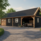 Trendhout Zadeldak XL – Douglas overkapping met zadeldak 380cm