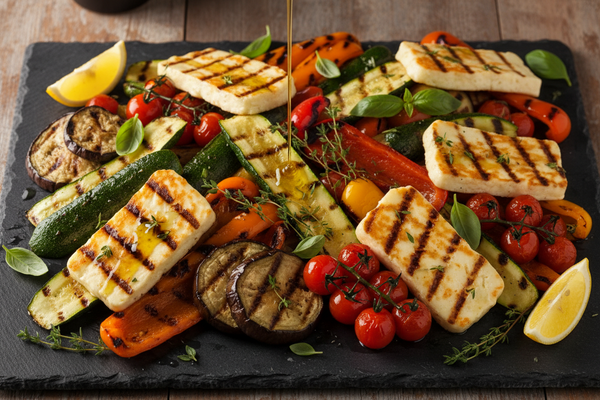 Gegrilde Groentenschotel met Halloumi