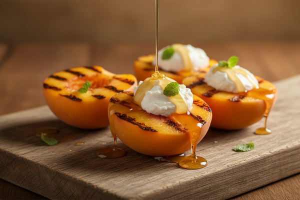 Gegrilde Perzik met Mascarpone en Honing